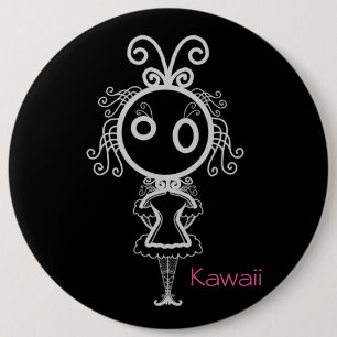 Macaron Rond 15,2 Cm Cute Kawaii Cartoon Girl