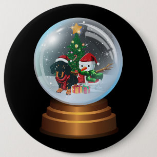 Macaron Rond 15,2 Cm Dachshund dans Snowball Weinerful Christmas Doxie 