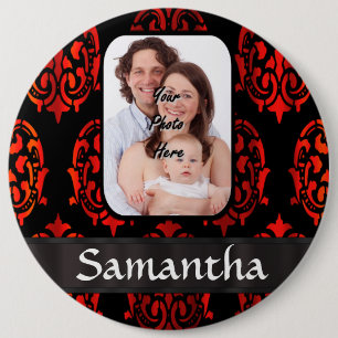 Macaron Rond 15,2 Cm Damas rouge et noir