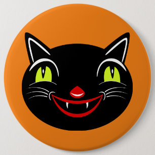 Macaron Rond 15,2 Cm Décor Halloween vintage Chat Noir I