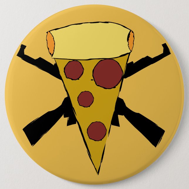Macaron Rond 15,2 Cm Défendez la goupille punk de pizza de bruit (Devant)