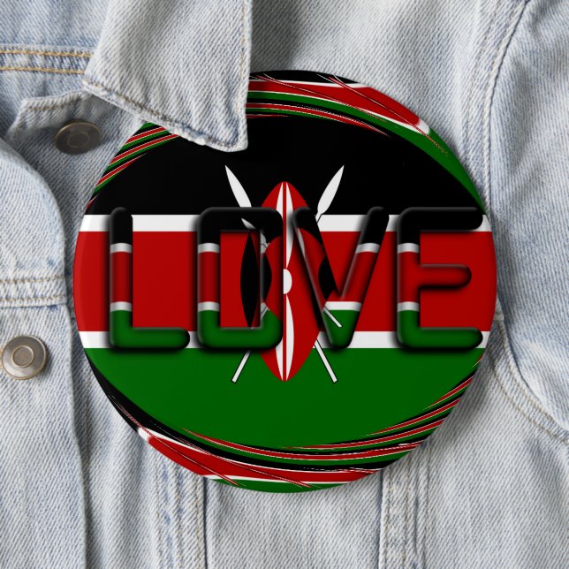 Macaron Rond 15,2 Cm Dernier bouton Pinback du Kenya (En situation)