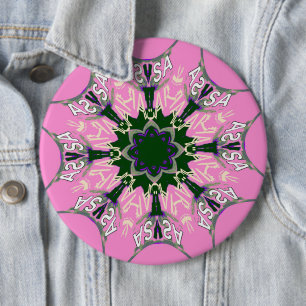 Macaron Rond 15,2 Cm Design de mode florale noir et rose