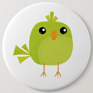 Macaron Rond 15,2 Cm Dessin animé d'oiseau vert mignon