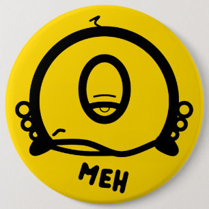 Macaron Rond 15,2 Cm Dessin animé drôle borgne “Meh”