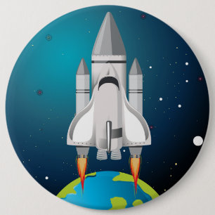Macaron Rond 15,2 Cm Dessin artistique de Rocket Ship