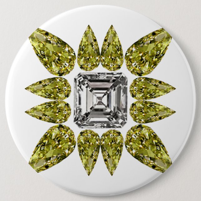 Macaron Rond 15,2 Cm Diamant de poire jaune (Devant)