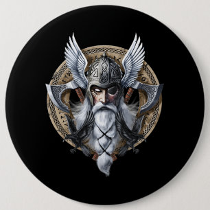 Macaron Rond 15,2 Cm Dieu guerrier Norse Odin