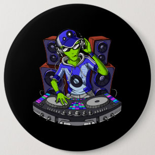 Macaron Rond 15,2 Cm DJ de musique Alien
