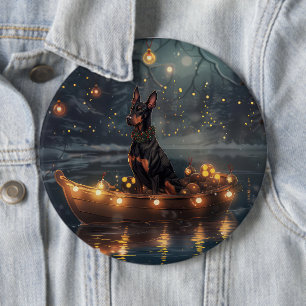 Macaron Rond 15,2 Cm Doberman Christmas Festive Voyage