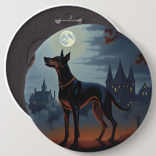 Macaron Rond 15,2 Cm Doberman Halloween effraie