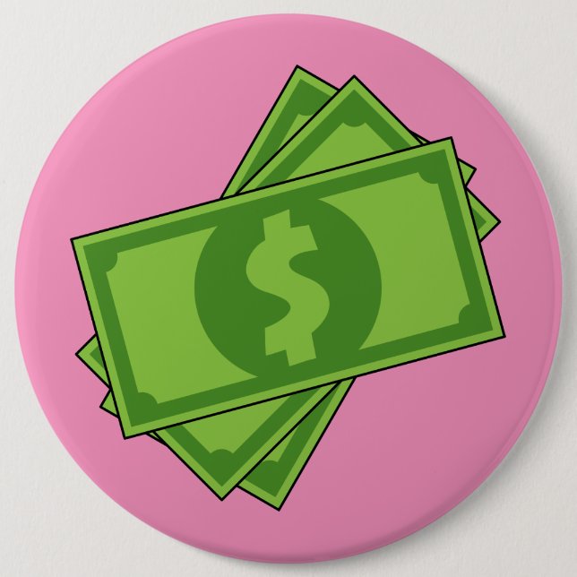 Macaron Rond 15,2 Cm Dollar de l'argent du dessin (Devant)