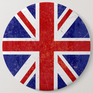 Macaron Rond 15,2 Cm Drapeau britannique rétro