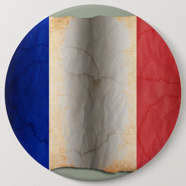 Macaron Rond 15,2 Cm Drapeau de France (Devant)