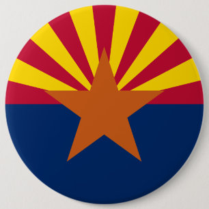 Macaron Rond 15,2 Cm Drapeau de l'Arizona, Américain L'État du cuivre