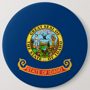 Macaron Rond 15,2 Cm Drapeau de l'Idaho, État de Gem, États américains