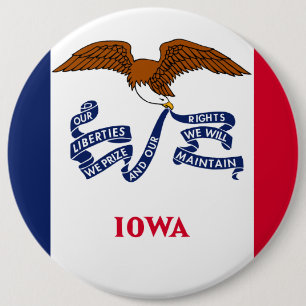 Macaron Rond 15,2 Cm Drapeau d'état de l'Iowa