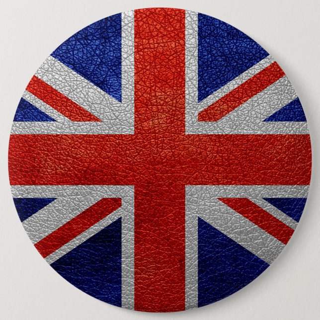 Macaron Rond 15,2 Cm Drapeau du Royaume-Uni Vintage (Devant)
