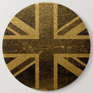 Macaron Rond 15,2 Cm Drapeau du Royaume-Uni Vintage #2