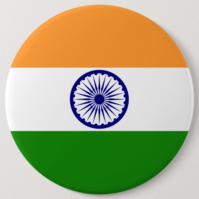 Macaron Rond 15,2 Cm Drapeau indien (Devant)