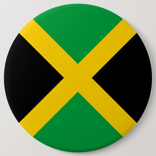 Macaron Rond 15,2 Cm Drapeau Jamaïque (Devant)