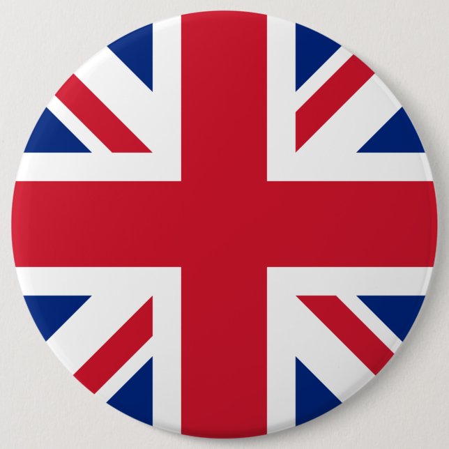 Macaron Rond 15,2 Cm Drapeau national Union Jack Royaume-Uni Angleterre (Devant)