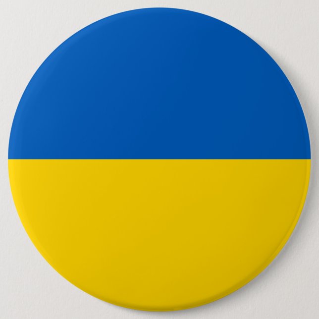 Macaron Rond 15,2 Cm Drapeau Ukraine (Devant)