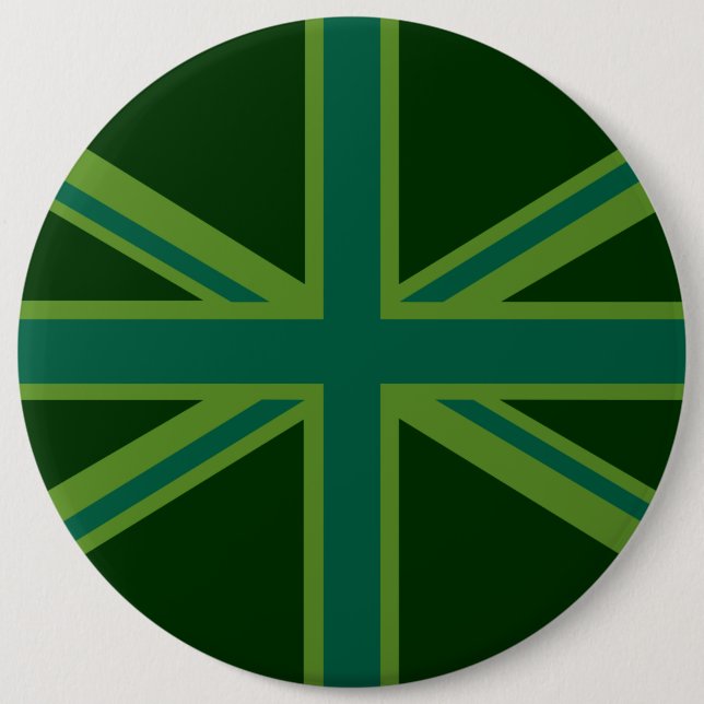 Macaron Rond 15,2 Cm Drapeau vert Union Jack (Devant)