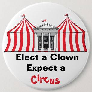 Macaron Rond 15,2 Cm Électez un clown, attendez un bouton de cirque