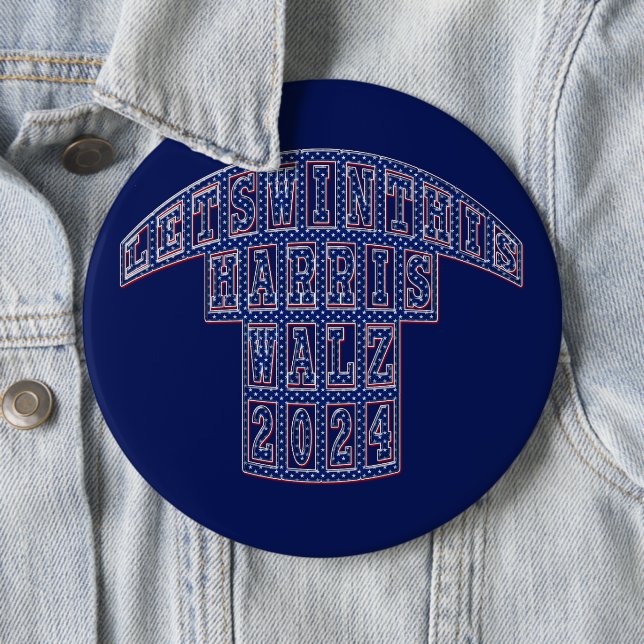 Macaron Rond 15,2 Cm Élections présidentielles Harris Walz 2024 (En situation)