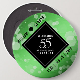 Macaron Rond 15,2 Cm Elegant 55th Emerald Wedding Anniversary