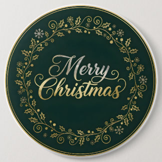 Macaron Rond 15,2 Cm Elegant Merry Christmas Wreath