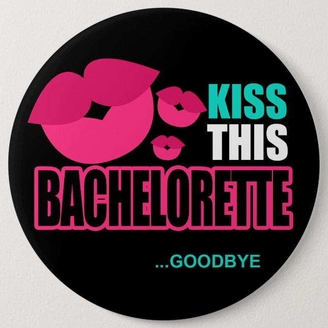 Macaron Rond 15,2 Cm Embrassez ce Pin de Bachelorette au revoir (Devant)