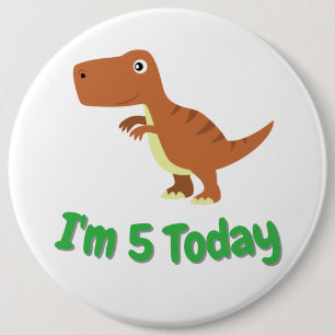 Macaron Rond 15,2 Cm Enfants T-rex Dinosaur Anniversaire Nom personnali