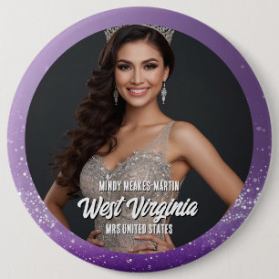 Macaron Rond 15,2 Cm Épinglette personnalisée Purple Diamond pour conco