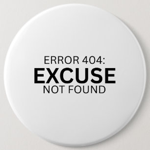 Macaron Rond 15,2 Cm Erreur 404 Excuse Not Found Minimalist Typewriter 