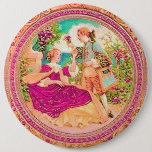 Macaron Rond 15,2 Cm Étiquette de parfum à fleurs à la française coloni