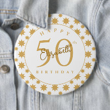 Étoiles Dorées 50e Anniversaire Nom Personnalisé 