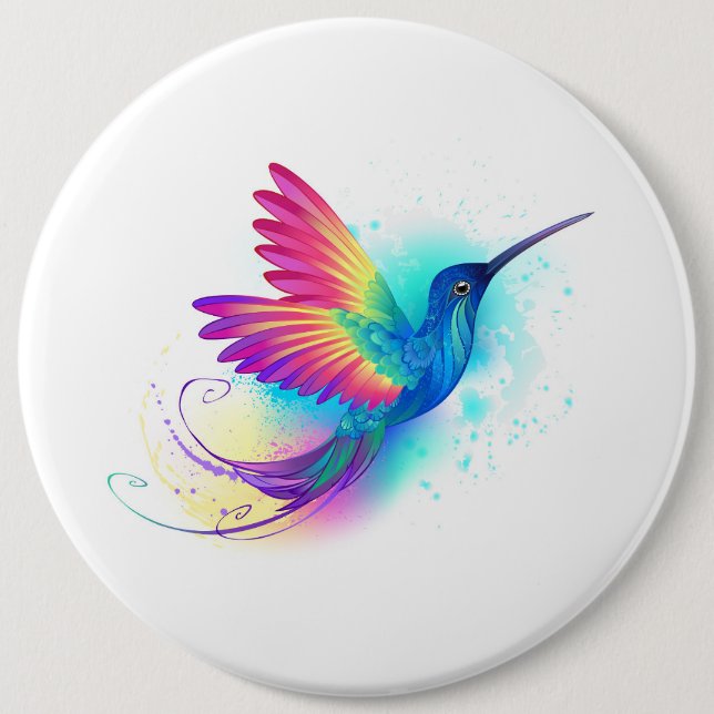 Macaron Rond 15,2 Cm Exotic Rainbow Hummingbird (Devant)