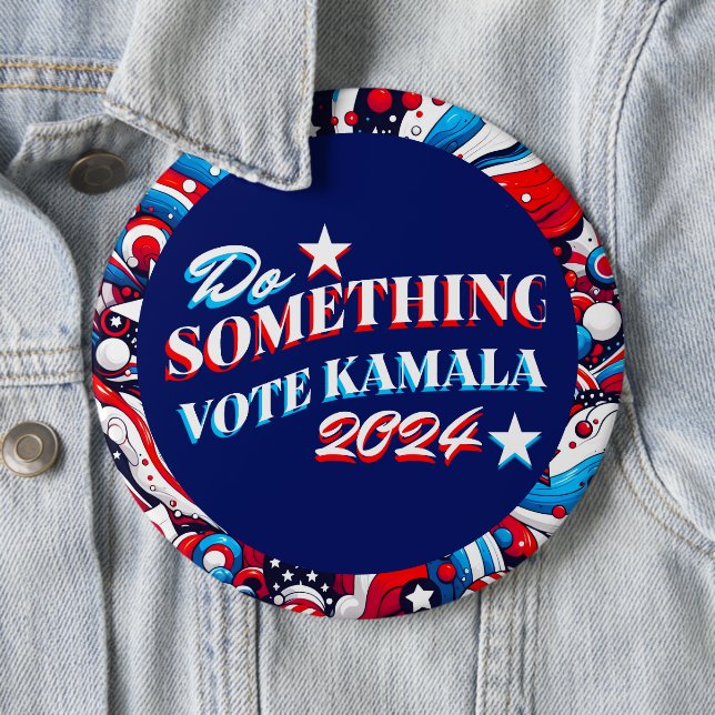 Macaron Rond 15,2 Cm Faire quelque chose | Vote Kamala 2024 (En situation)