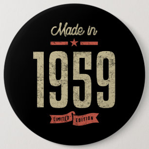 Macaron Rond 15,2 Cm Fait En 1959 Cadeau Anniversaire