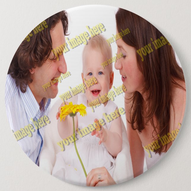 Macaron Rond 15,2 Cm FAMILLE Photo ✨ Lovely Custom (Devant)