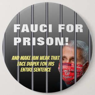 Macaron Rond 15,2 Cm Fauci Pour Prison - Anti Anthony Fauci