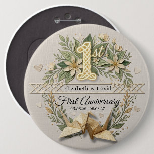 Macaron Rond 15,2 Cm Faveurs de grues en papier pour le 1er anniversair
