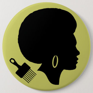 MACARON ROND 15,2 CM FEMME AFRO AVEC LA SÉLECTION AFRO