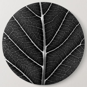 Macaron Rond 15,2 Cm Fermeture de la feuille brillante noire et blanche
