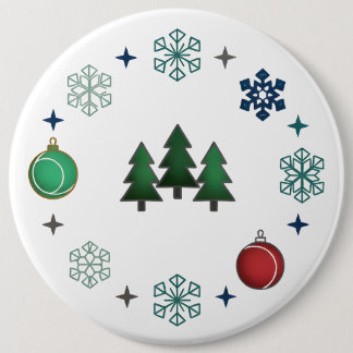 Macaron Rond 15,2 Cm Festive Christmas Trees & Snowflakes
