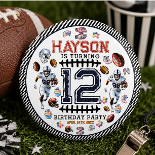 Macaron Rond 15,2 Cm Fête d'anniversaire de football pour garçons