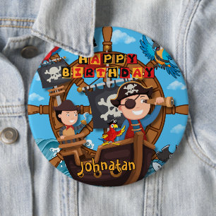 Macaron Rond 15,2 Cm Fête d'anniversaire pirate
