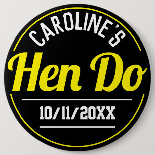 Macaron Rond 15,2 Cm Fête de la fille d'un bouton Hen Do